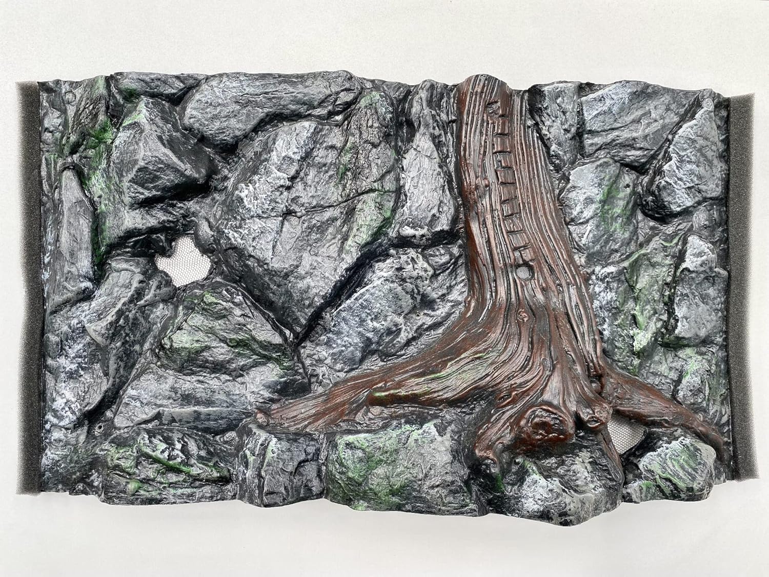 PLASTIKO - Aquarium Hintergrund 3D Grau Baumwurzelmuster 120x50 cm Leicht Montieren Reinigen Safety für Tiere